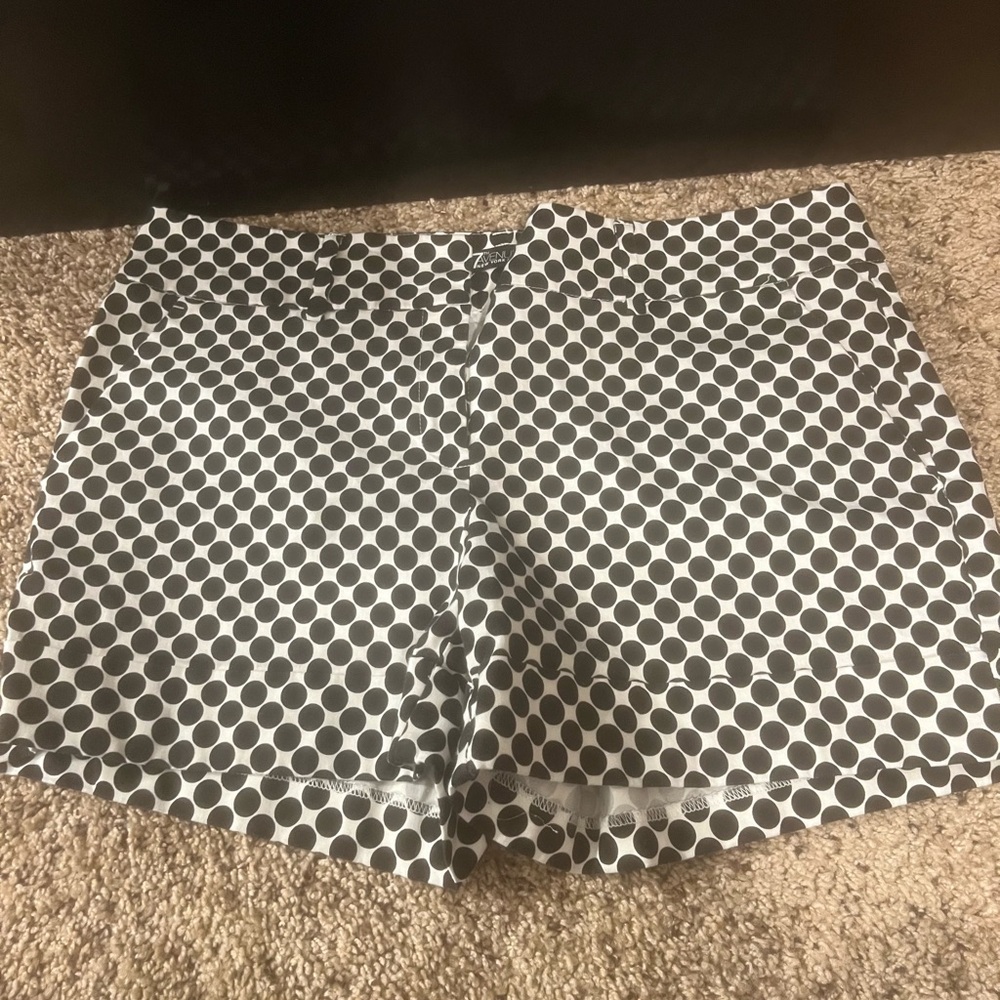 New York & Company Black and White Polka Dot High Waist Shorts